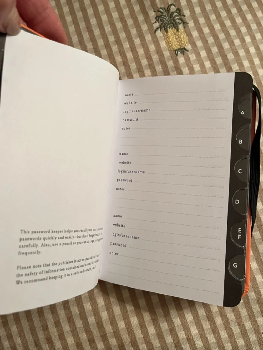 Vintage-inspired Password Log Book / Internet Address Keeper
